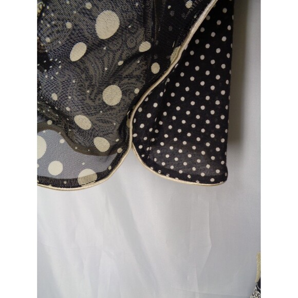 Anac Designed by Kimi Dot V-Neck Top Size Large Mesh Tie Waist Flare Sleeve Y2K - Picture 14 of 16